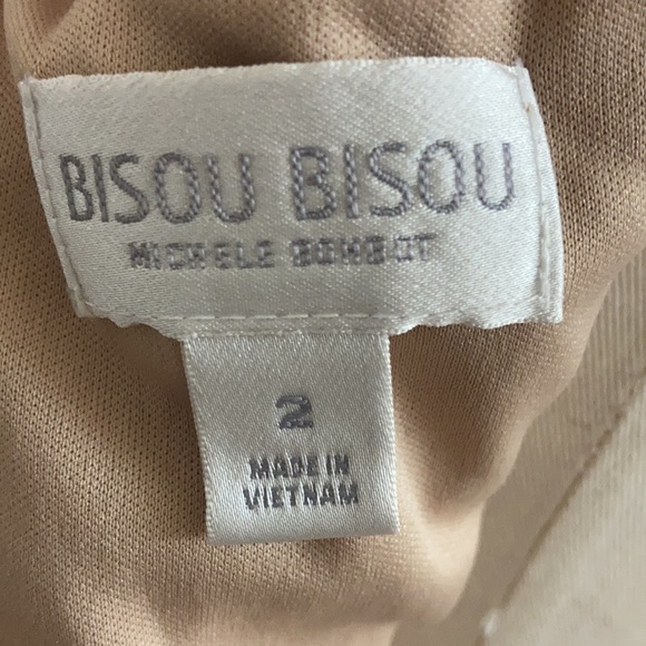 Like new Bisou Bisou red lace nude slip dress - Picture 9 of 11